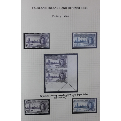 230 - An impressive Falkland Islands collection, two volumes, from 1878-1979, to include, many 1/2d, 1d, 2... 