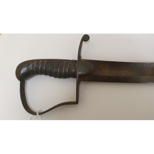 31 - George III 1796 pattern Calvary Officers' Sabre, with iron stirrup hilt with wire bound ribbed shagr... 