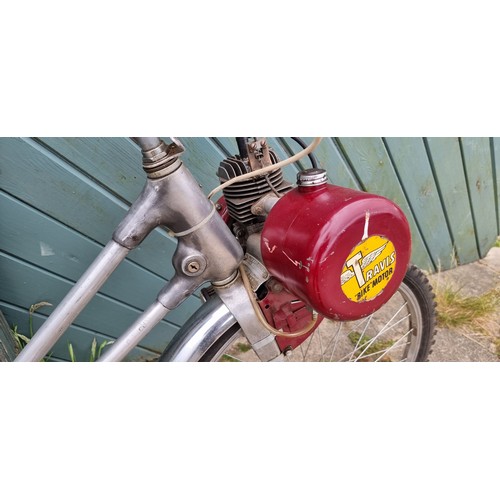 608 - Travis engined bicycle, 1.5hp, c. 1950. Engine serial number 1515.
The Travis Motor Kit was built by... 
