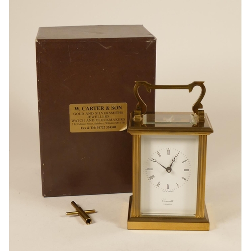A Comitti, London Cromwell brass carriage clock, c.1977, mod... | Barnebys