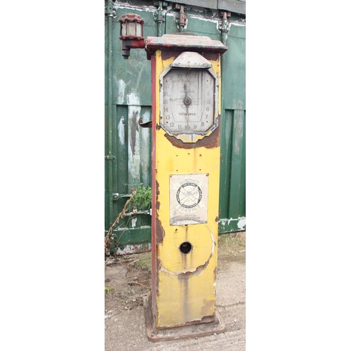 38 - A Wayne petrol pump case, with Redex panel on front, 200 x 37 cm