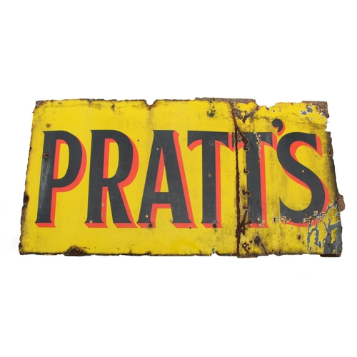 72 - Pratt's, a single sided vitreous enamel advertising sign, 77 x 152 cm