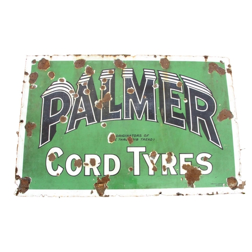 73 - Palmer Cord Tyres, a single sided vitreous enamel advertising sign, 101 x 153 cm