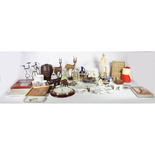 61 - A collection of ceramics and other wares, to include novelty teapots, figurines, animal models and o... 