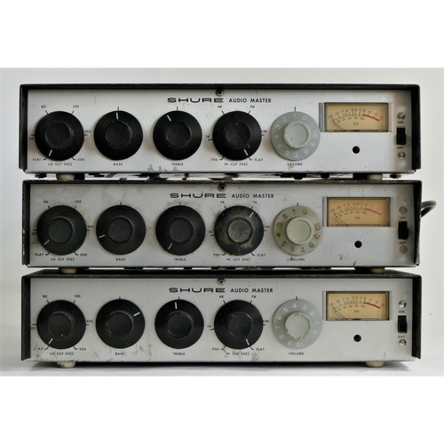 143 - Three Shure Audio Mixers (model No M63-2E), with power leads (one plug missing) (3)