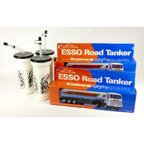179 - Three Esso Road Tankers die-cast vehicles, original boxes, together with three Esso branded plastic ... 