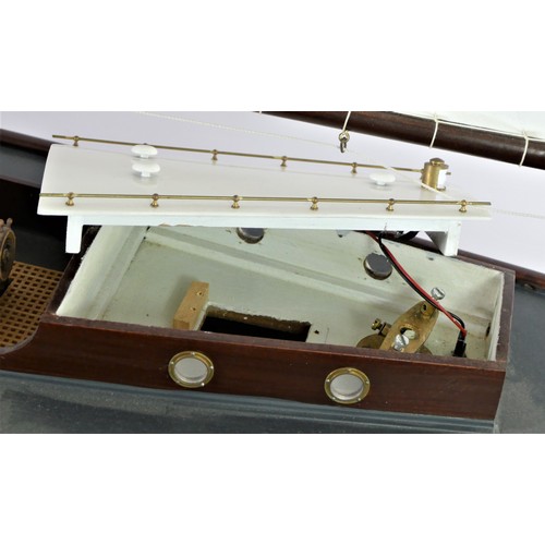 193 - Mary Wilford, a hand built gaff rigged pond yacht,  with lift off cabin roof, electric navigation li... 