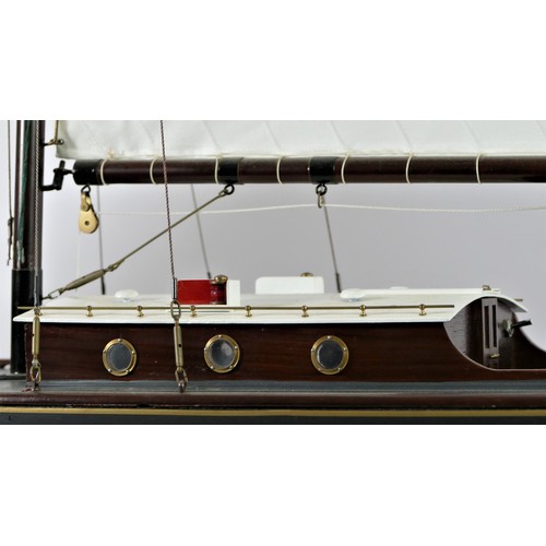 193 - Mary Wilford, a hand built gaff rigged pond yacht,  with lift off cabin roof, electric navigation li... 