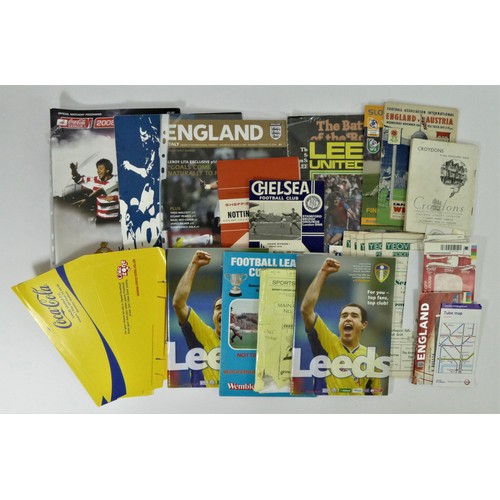 282 - A collection of football memorabilia, mainly Leeds Untied and England National team, including an En... 
