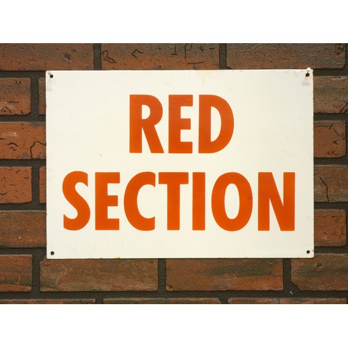337 - An enamel Red Section sign, single sided, 43.5cm x 30.5cm
