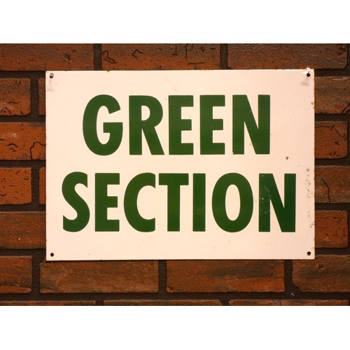 338 - An enamel Green Section sign, single sided, 43.5cm x 30.5cm
