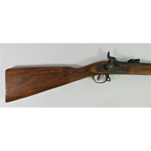 387 - A reproduction woold and metal pin fire rifle by the London Armory Co, 140cm.
