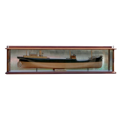 100 - S.S. Stepney of Glasgow, 1916, a builder's mirror backed half block model, the laminated and carved ... 