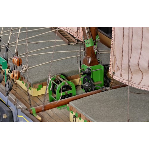 102 - Beryl Iris, a very well detailed radio controlled Thames barge, with fibreglass hull, timber deck an... 