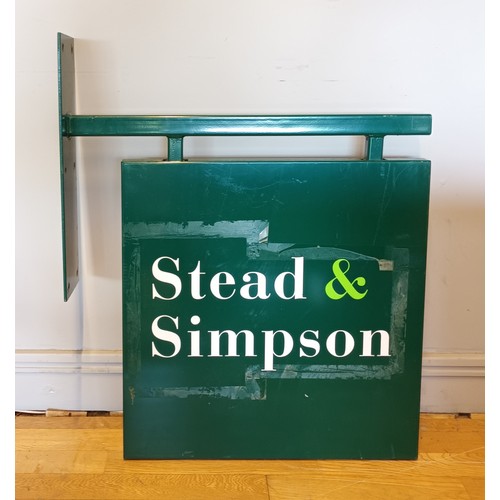 23 - A 'Stead & Simpson' shop frontage sign, painted steel construction.
W71cm, H84cm.