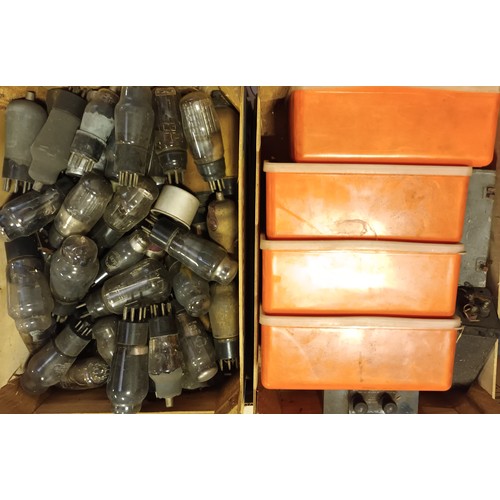 52 - A substantial collection of valves, used, to include Mazda, Mullard, Emitron and others, together wi... 