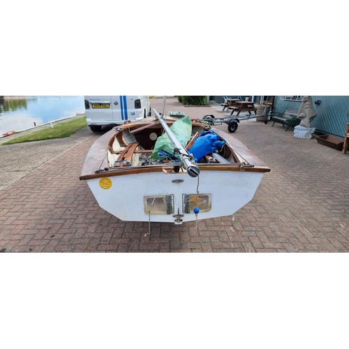1 - An Enterprise sailing dinghy, serial number 310, mould 10, sail number K16581, 4 meter/two person, b... 