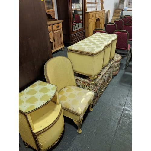 Lloyd Loom Style Ottomans Two Bedroom Chairs And Small Cabinet