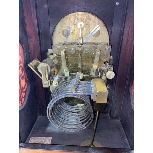 85 - A Victorian very large boardroom bracket clock with fusee movement in a mahogany case - 8 bells or W... 