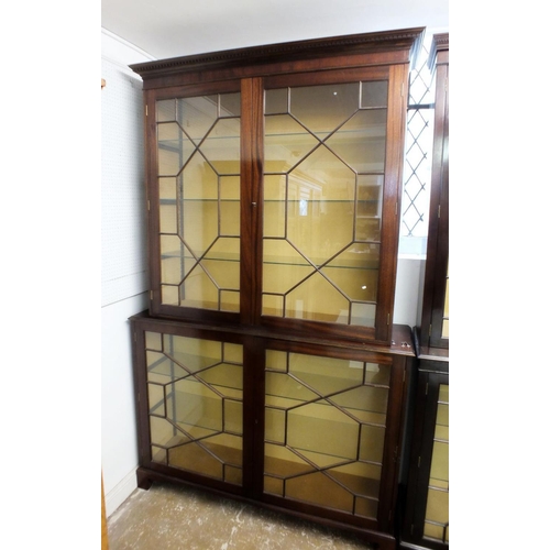 A large mahogany astragal glazed wall display a ma... Barnebys