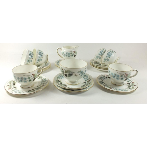 14 - A Wedgwood 'Spring Morning' tea service comprising: six cups and saucers, six tea plates, milk and s... 