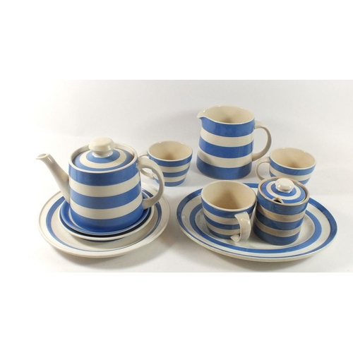 23 - A group of Cornishware, some by T G Green
