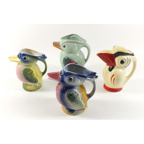 41 - Four vintage bird form novelty jugs