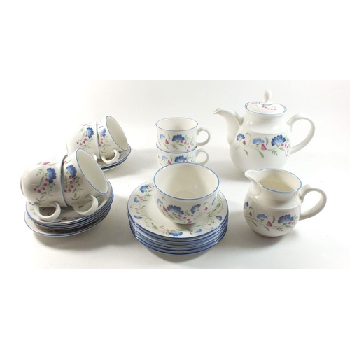 42 - A Royal Doulton Expressions 'Windermere' tea service comprising: teapot, six cups and saucers, six t... 