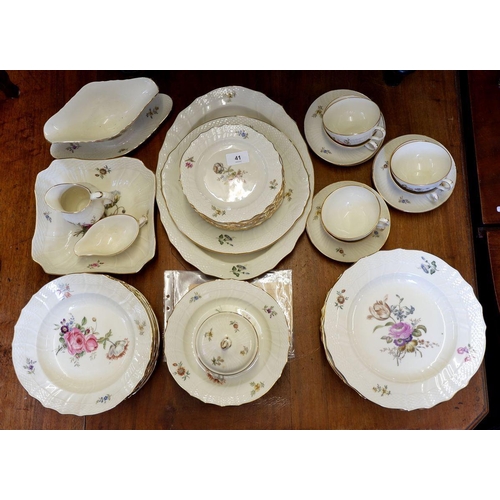 41 - A Royal Copenhagen dinner service with floral decoration in good condition and with original receipt... 