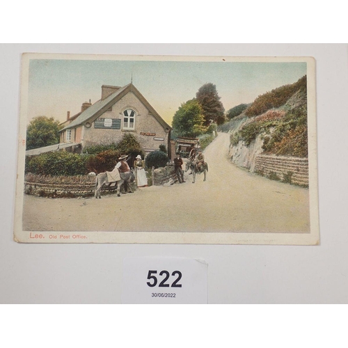 522 - A box of postcards including Lee Post Office, Isle of Wight, Wales, Brimscombe Stroud etc