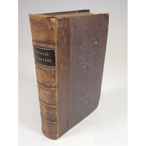 546 - A Dictionary of the English Language by Samuel Johnson 1824, half leather bound