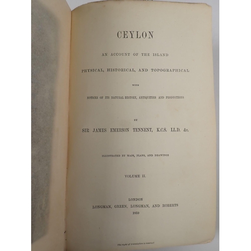 565 - Ceylon - two vols by Sir James Emerson Tennent 1859 and various other books on Ceylon including Ceyl... 