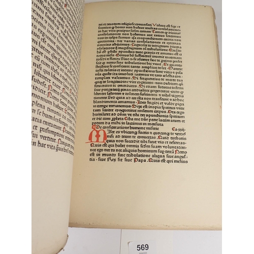 569 - The Imitation of Christ by Thomas A Kempis, a facsimile of the first edition published in Augsburg i... 