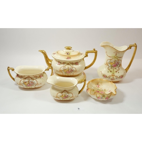 9 - A group of Crown Ducal and Devon Ware including teapot and stand