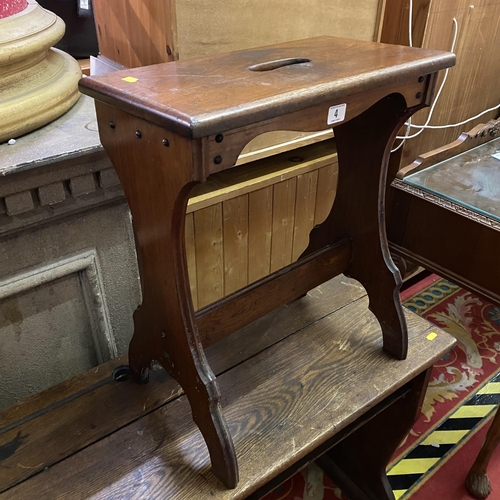4 - Oak Victorian Stool with hand grip