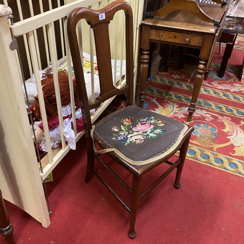 25 - Victorian bedroom chair with embroidered seat