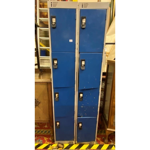 3 - Pair of four door locker cabinets