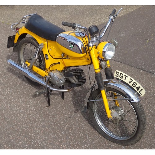 309 - A RARE PUCH VZ 50CC DAKOTA MOTORCYCLE/MOPED.  MILEAGE READING 3,150; WITH LAST TAX DISC FOR 1974, NO... 