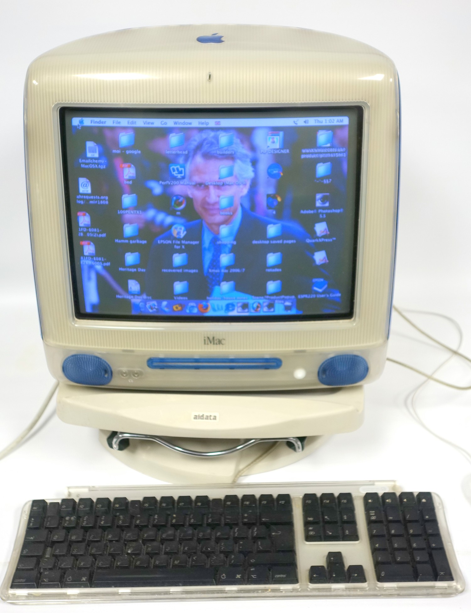 Apple I Mac blue desk top computer, released 1998, this model from 2000 ...