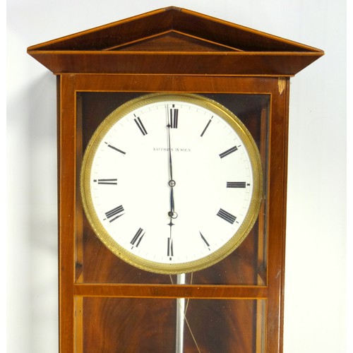 85 - An Austrian regulator wall clock, the enamel dial inscribed Kaufmann in Wein to a single weight move... 