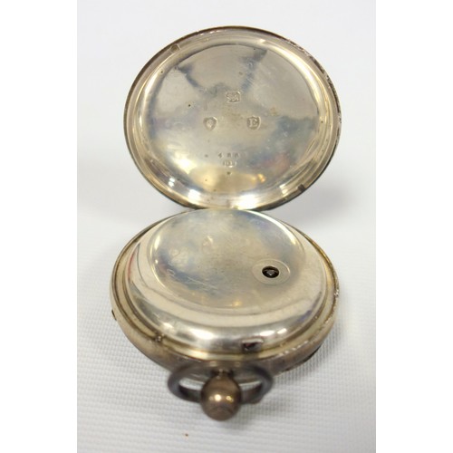72 - Victorian silver open faced pocket watch with a circular dial, gilt Roman numerals and seconds dial ... 