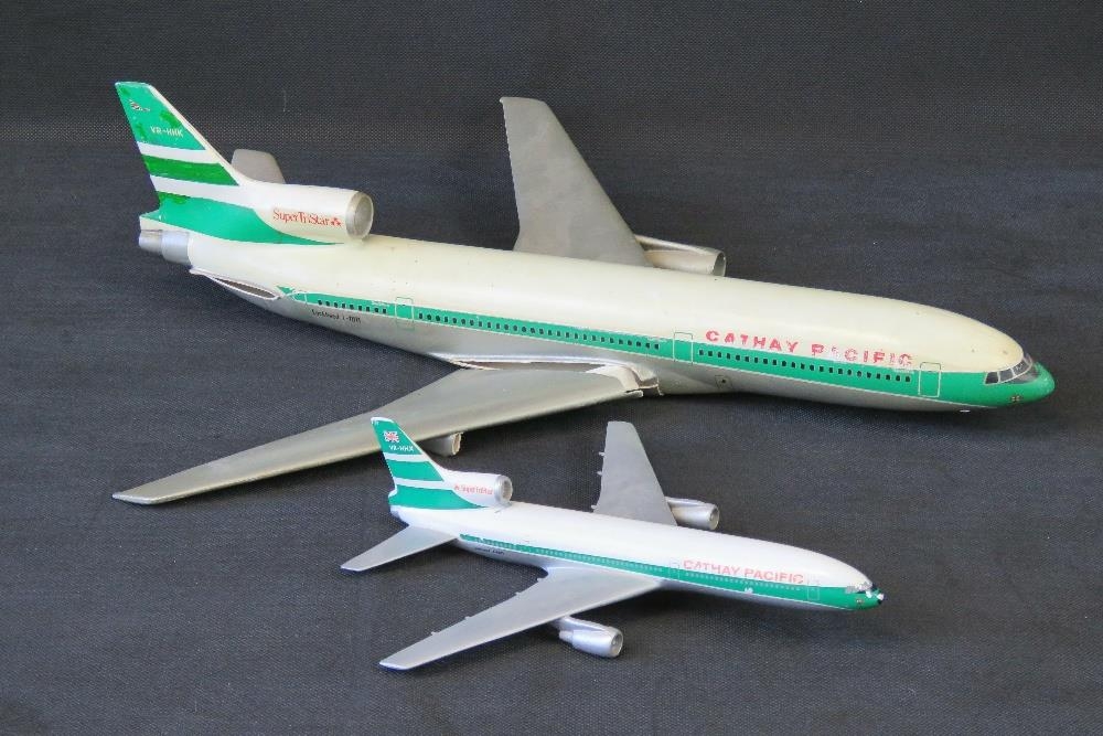 A Skyland Models Super Tristar Travel Agent Style Model Aircraft In Cathay Pacific Livery 54cm In L