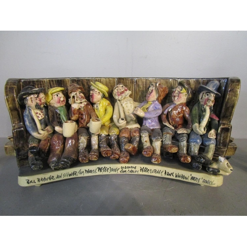 31 - Runnaford Pottery - Will and Alan Young, a group of Widecombe pottery figurines to include a pottery... 