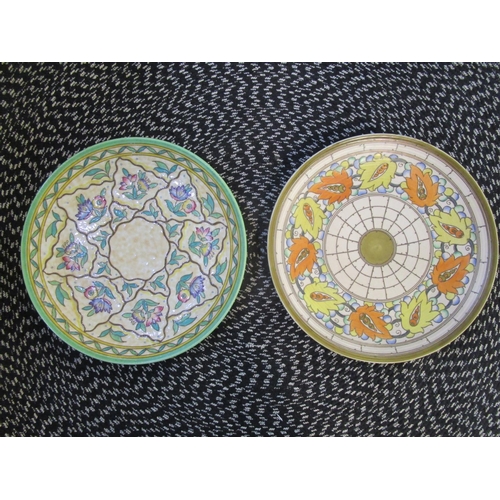 57 - Charlotte Rhead for Crown Ducal - two large pottery wall chargers comprising a Tarragona pattern cha... 