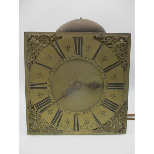 66 - A late 17th/early 18th century lantern type clock movement having a gilt dial inscribed Henry Druce,... 