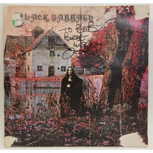 Black Sabbath 'Black Sabbath', 1970 UK Pressing, Vertigo, VO 6 847 903 VTY, with original inner sleeve, the front cover signed by Ozzy Osborne, with letter of provenance, Sleeve: G+ Disc: VG+