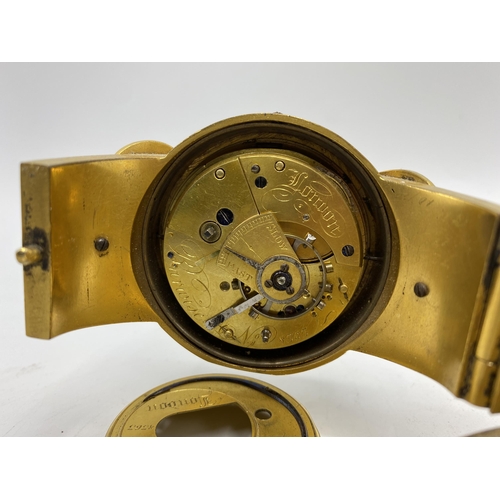 31 - A late 19th century French unusual clock fashioned as a wristwatch, the dial and movement signed 'Ba... 