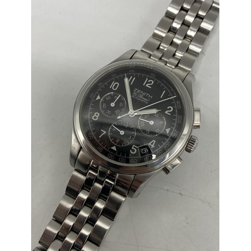 35 - A modern Zenith El Primero Chronograph automatic stainless steel gentleman's wristwatch, ref. 02.050... 
