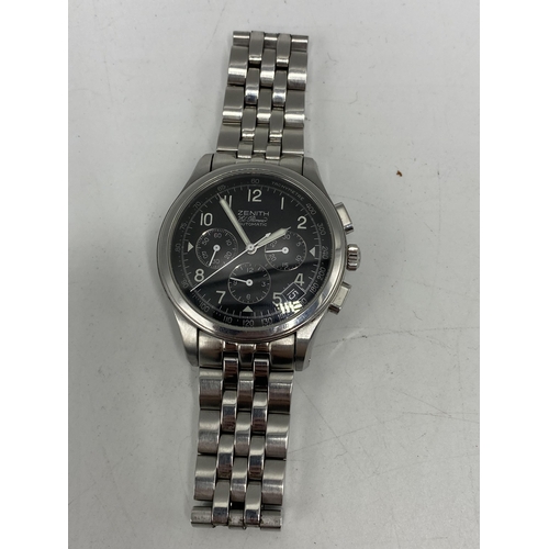 35 - A modern Zenith El Primero Chronograph automatic stainless steel gentleman's wristwatch, ref. 02.050... 
