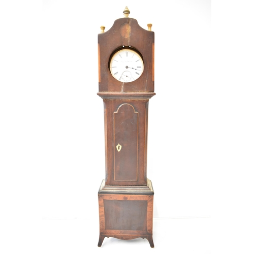 10 - A 19th century pocket watch holder in the form of a longcase clock housing a late 19th/early 20th ce... 
